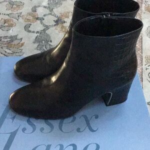 Women’s black leather ankle boot